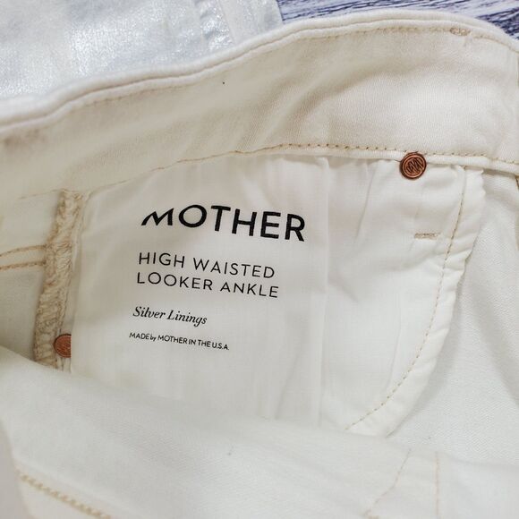 Mother High Waisted Looker Ankle Silver Linings Jeans Women's Size 31 - Picture 7 of 10